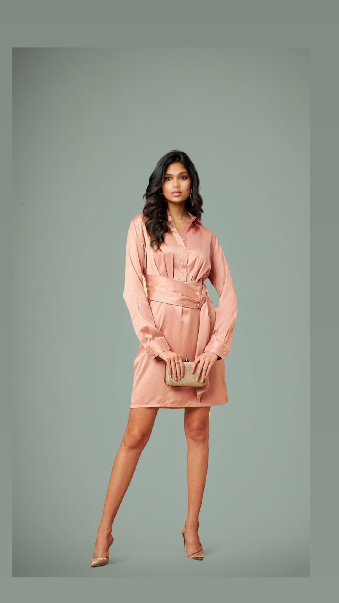 Pink Satin Dress