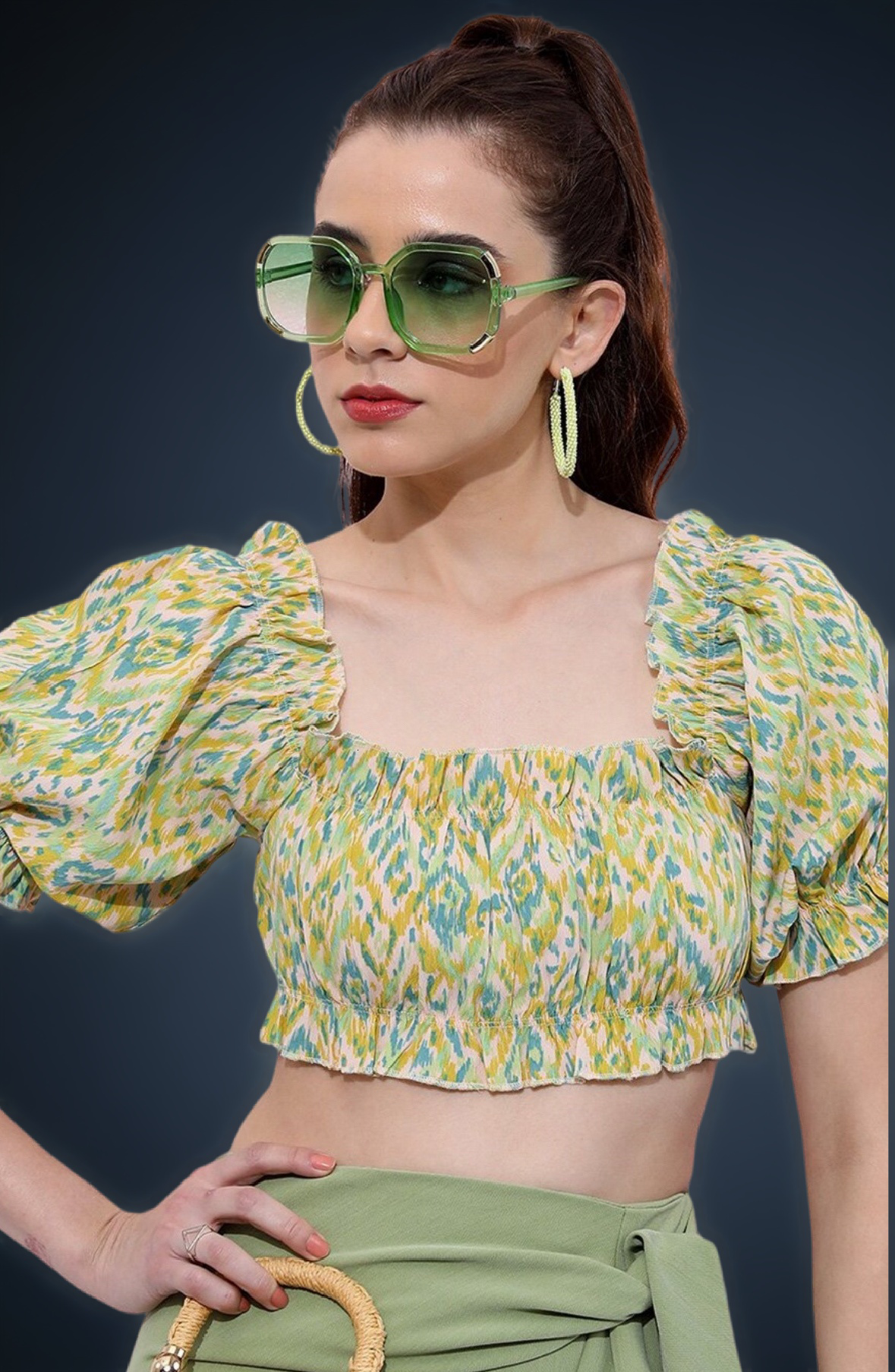 Green Crop Top