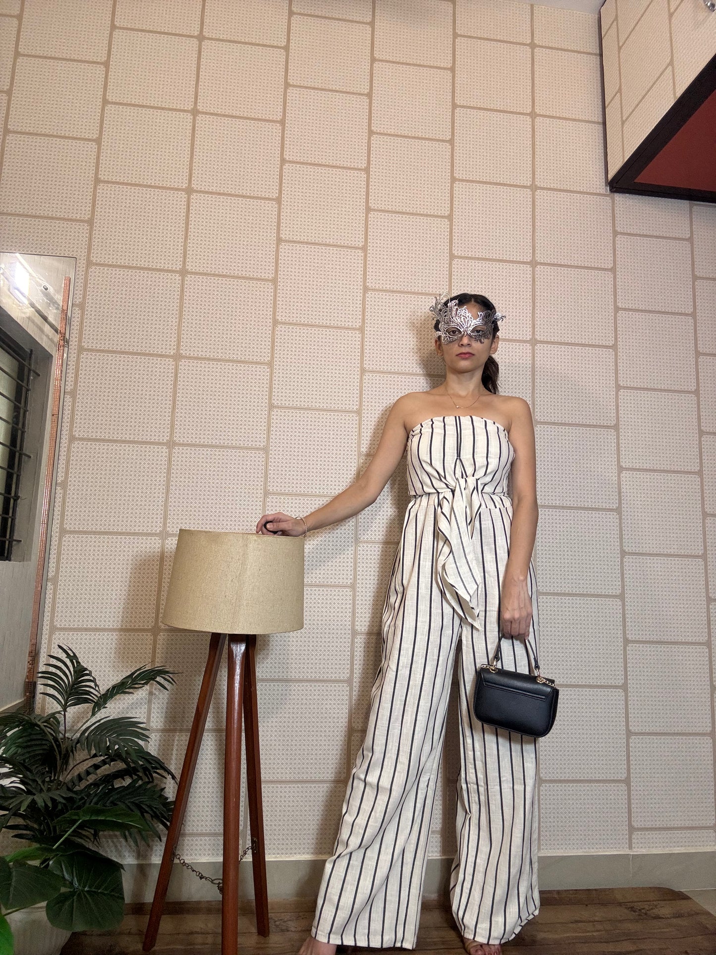 White with Black Stripes Co-ord Set