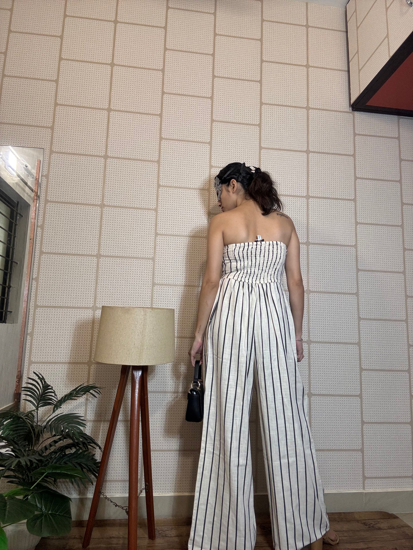 White with Black Stripes Co-ord Set