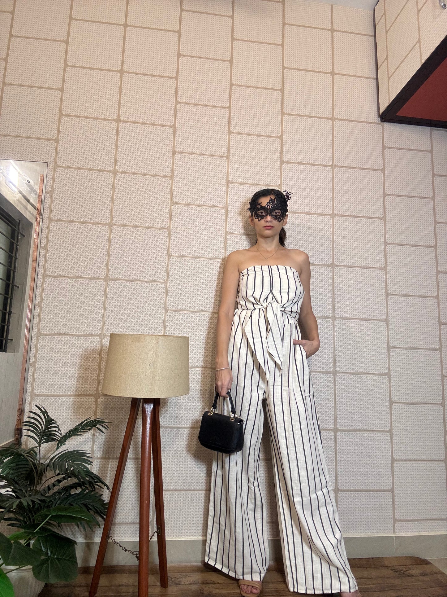 White with Black Stripes Co-ord Set