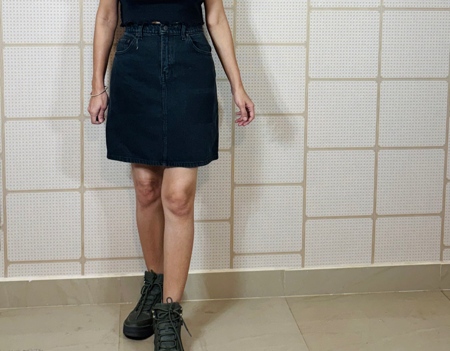 Mocha Flow High-Waist Skirt