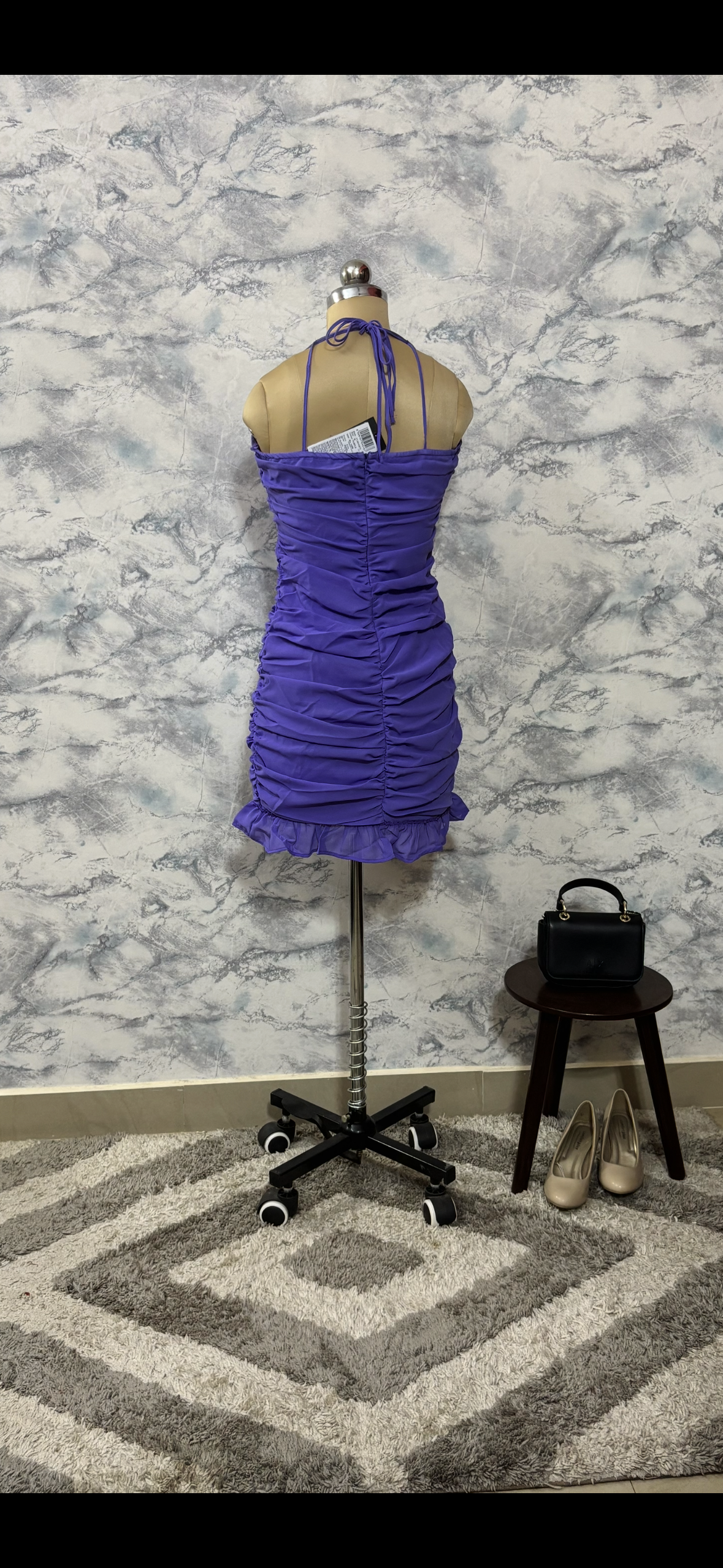 Purple Ruched Dress