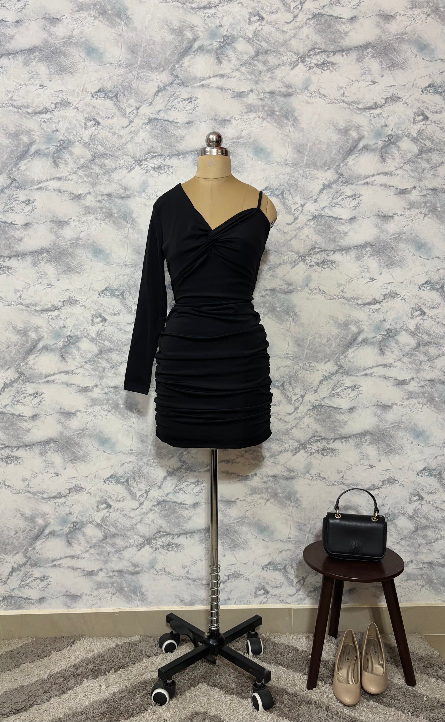 Black Ruched Dress