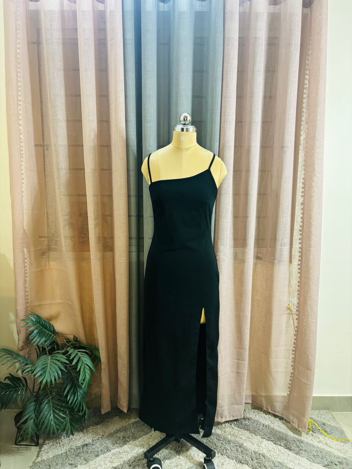 Black Slit Maxi Dress