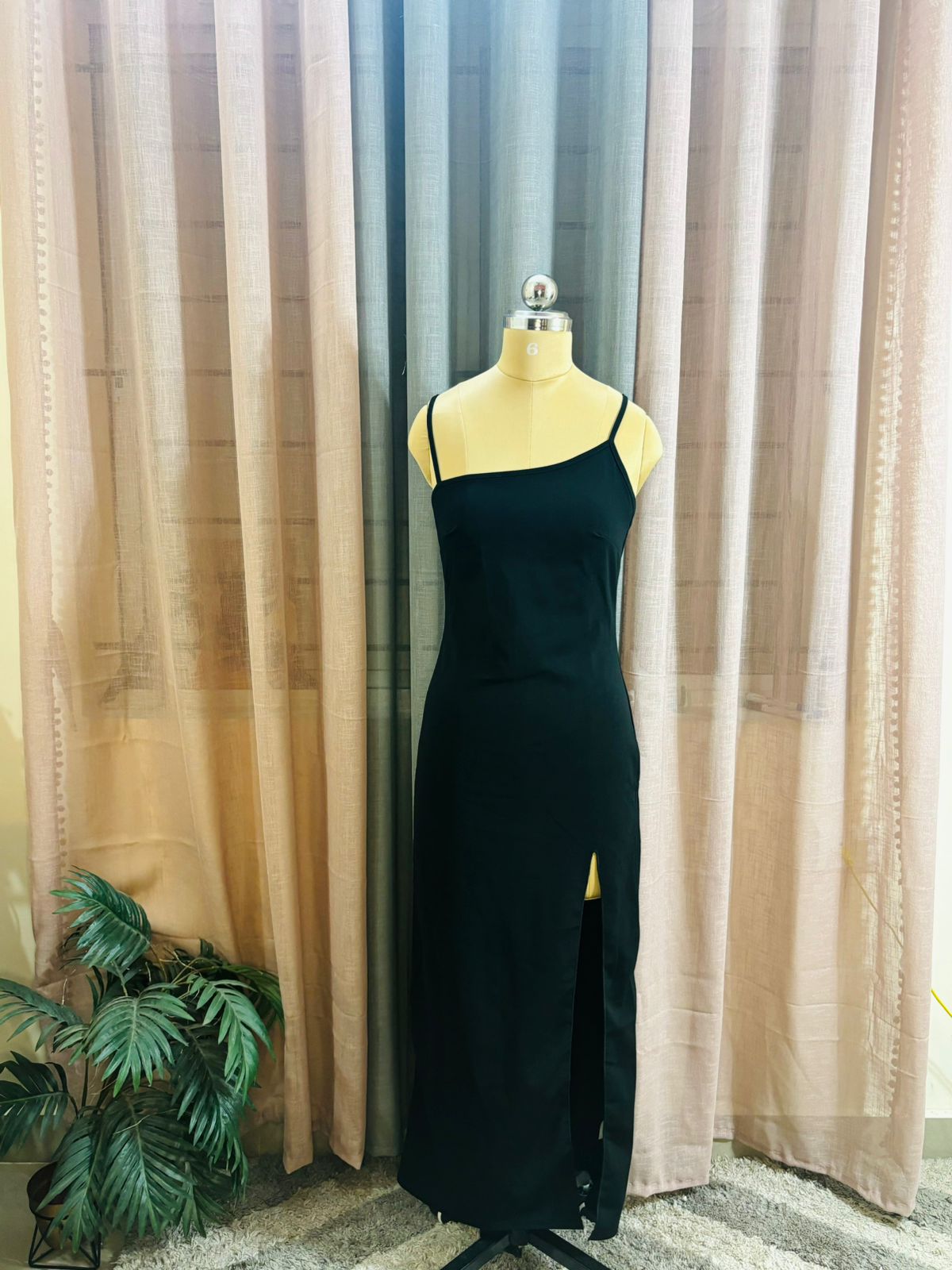 Black Slit Maxi Dress