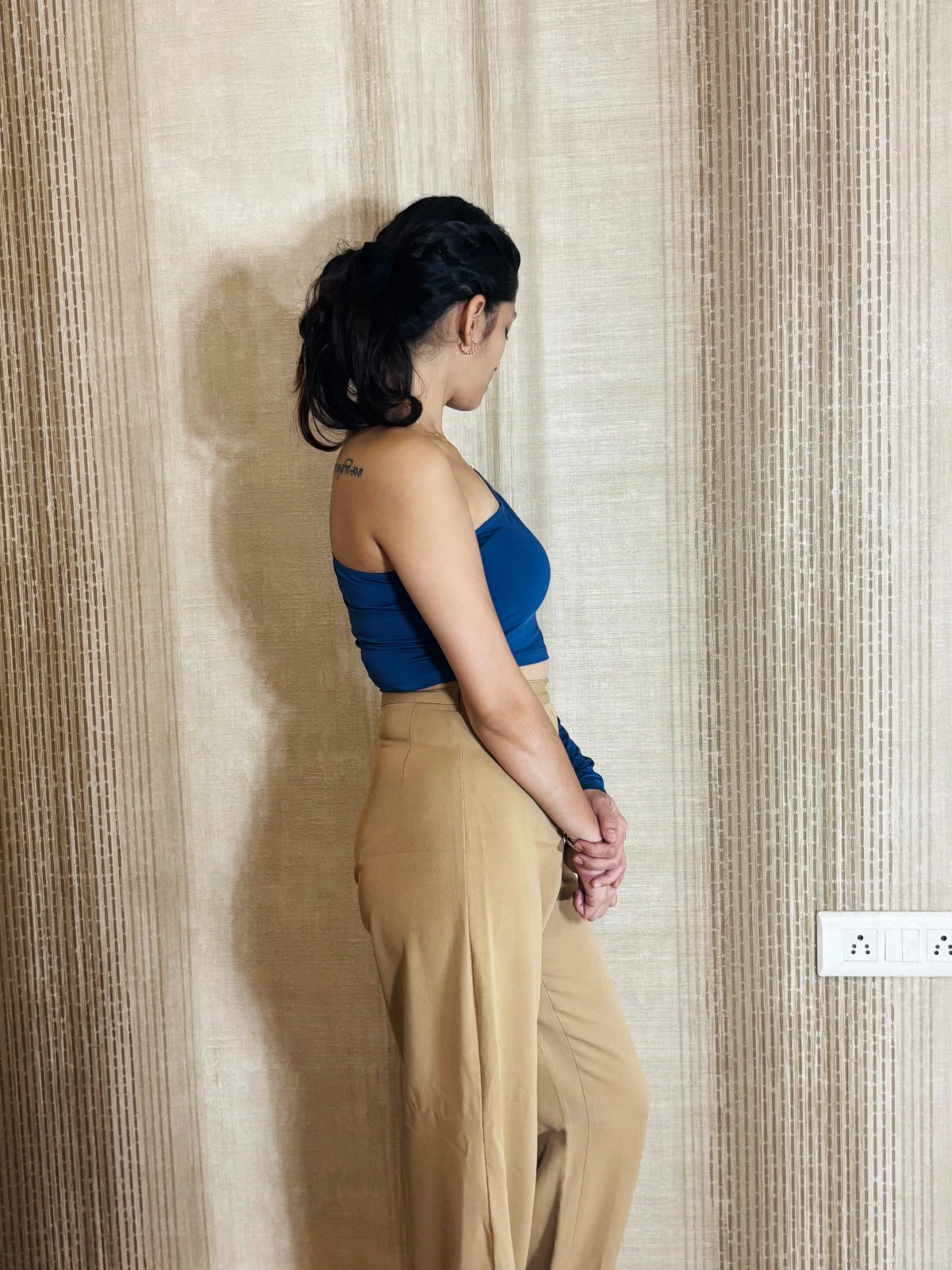 Midnight Wave One-Shoulder Top