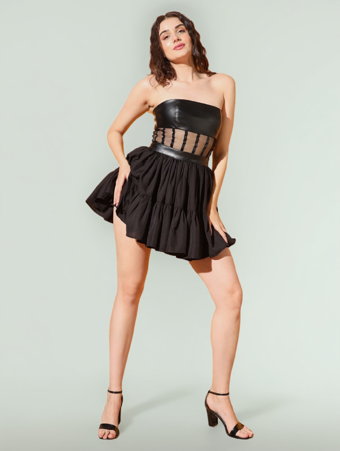 Frill Black Dress