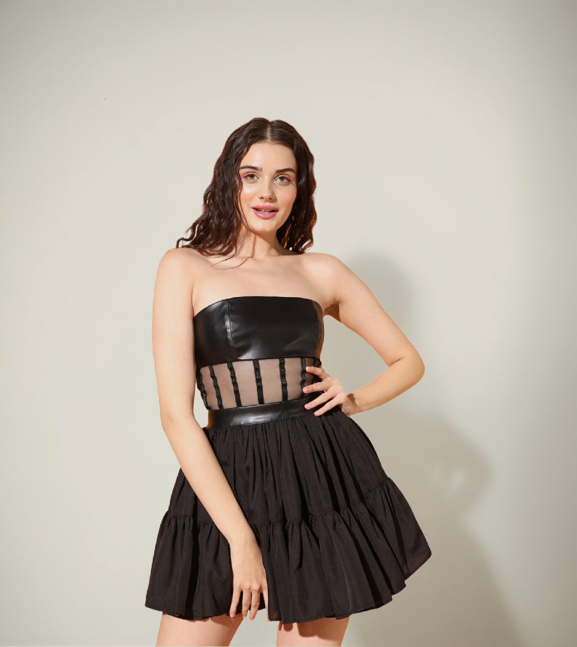 Frill Black Dress