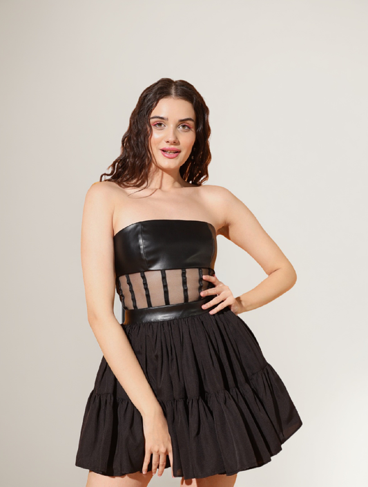 Frill Black Dress