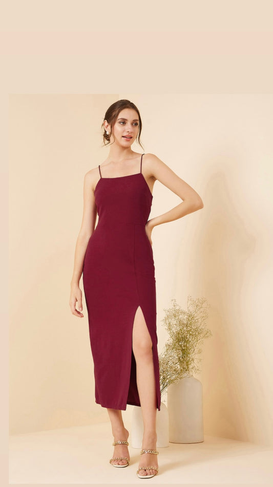 Maroon Slip Dress