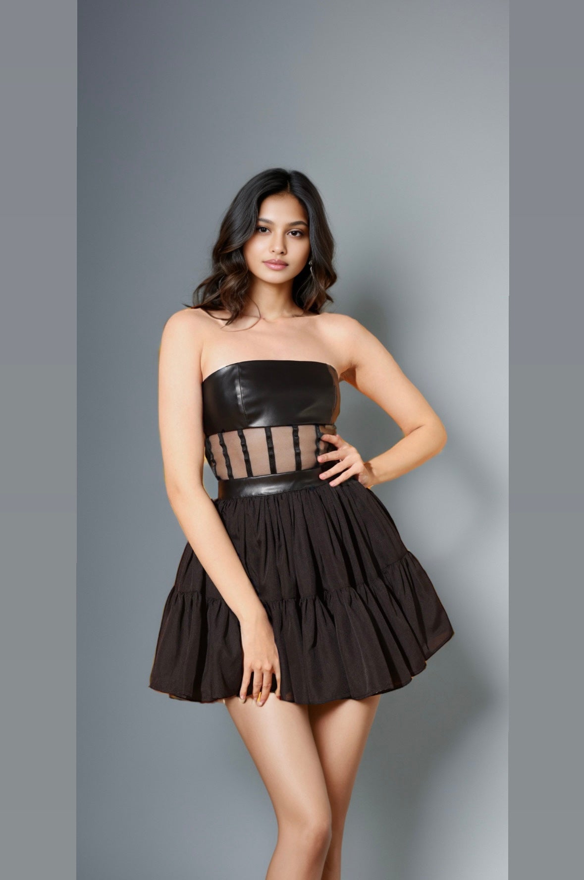 Frill Black Dress