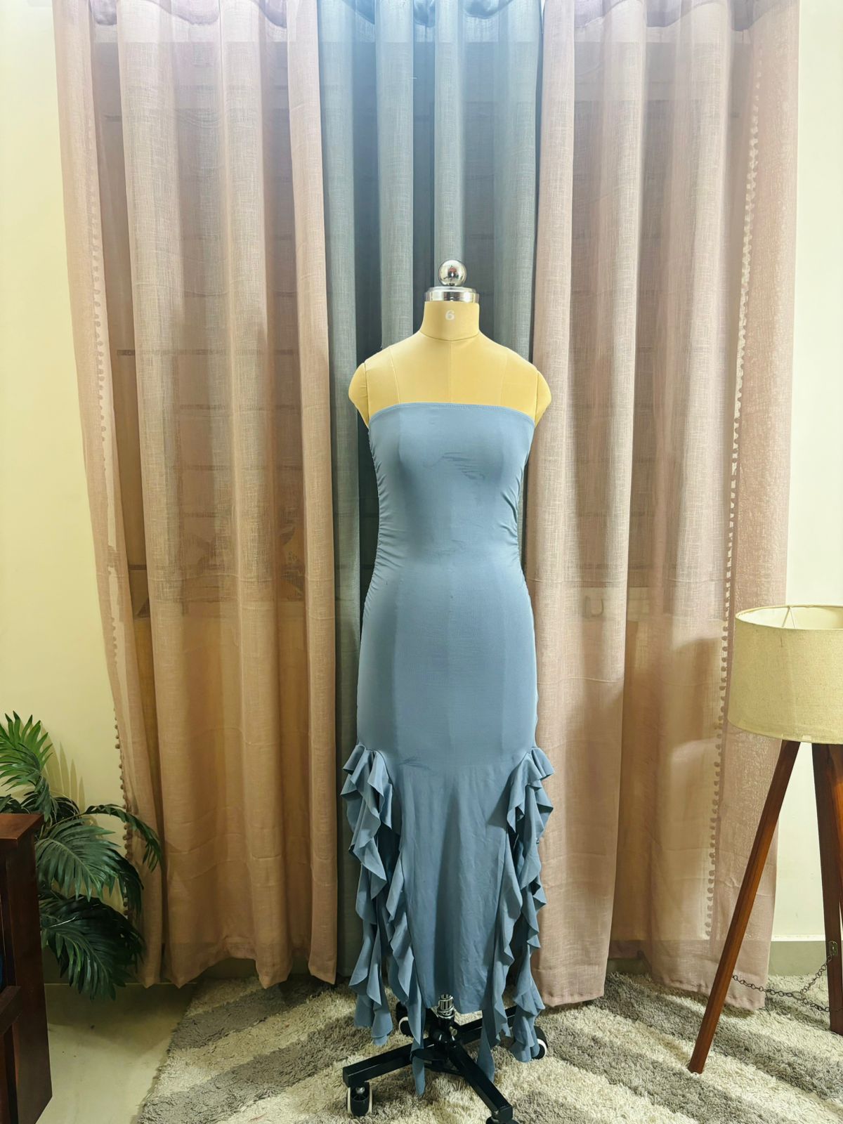 Powder BlueFrill Tube Dress