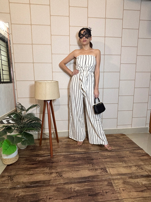 White with Black Stripes Co-ord Set