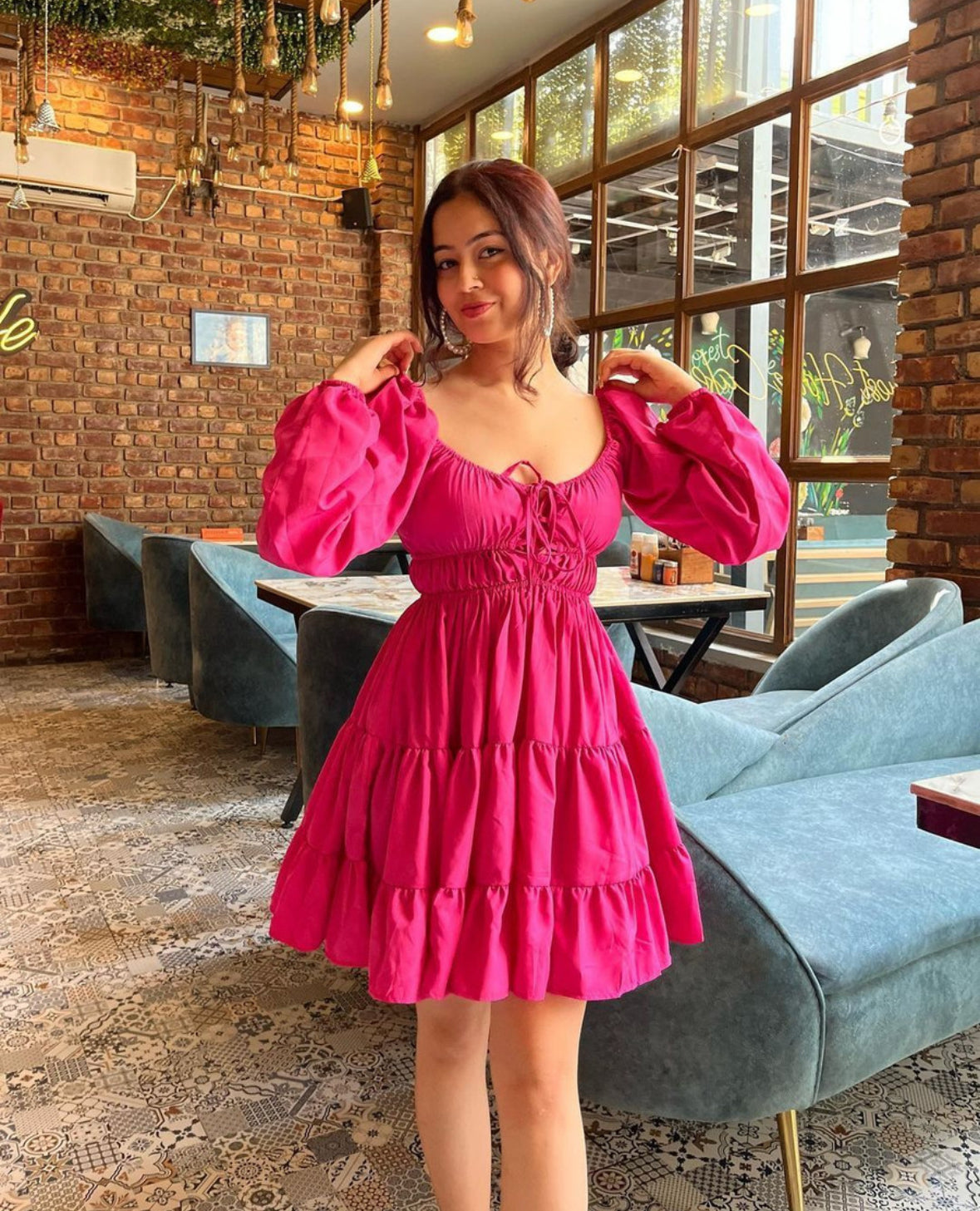Pink frill Dress