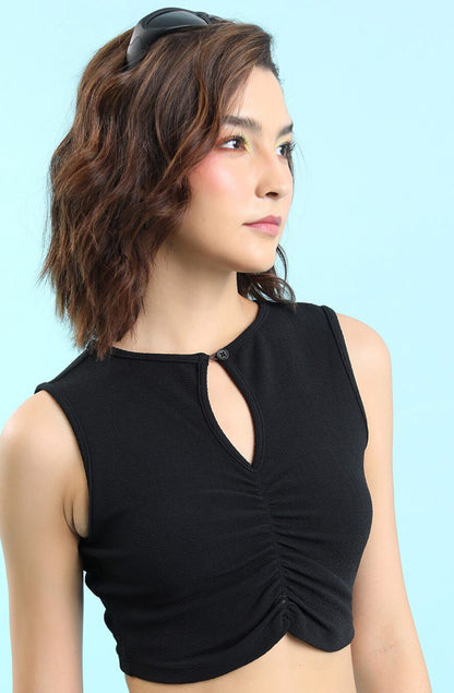 Black Crop Tank Top