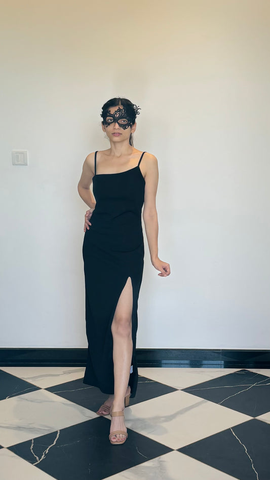 Black Slit Maxi Dress