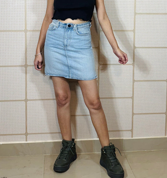 Indigo Edge Denim Skirt