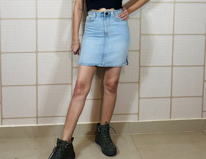 Indigo Edge Denim Skirt