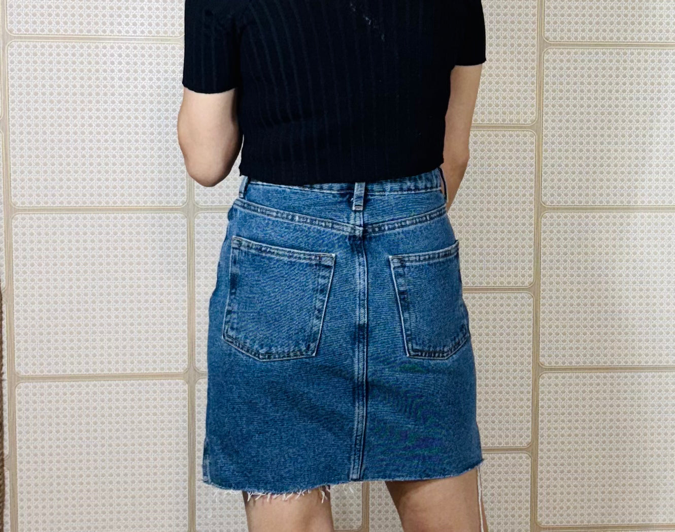 Blue Slate Slit Skirt