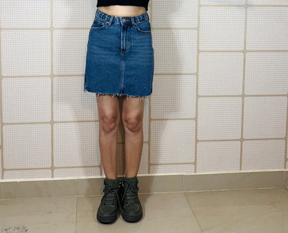 Blue Slate Slit Skirt
