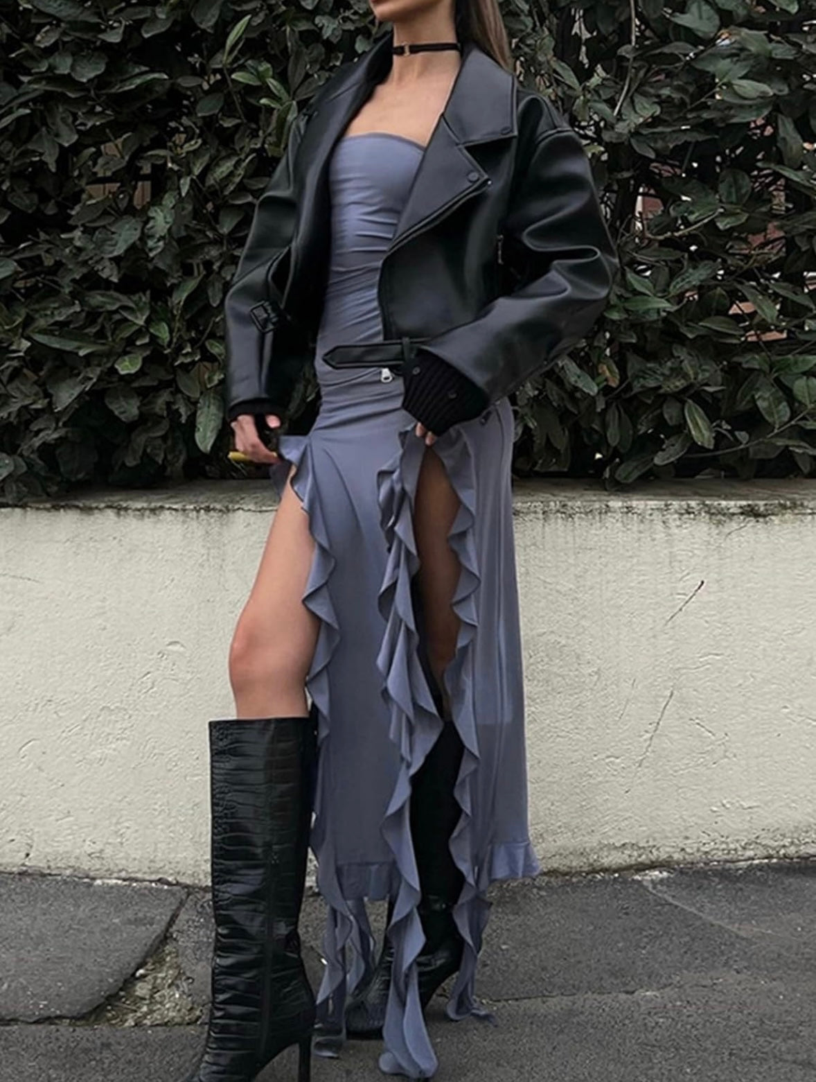 Powder BlueFrill Tube Dress