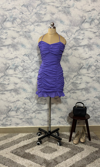 Purple Ruched Dress