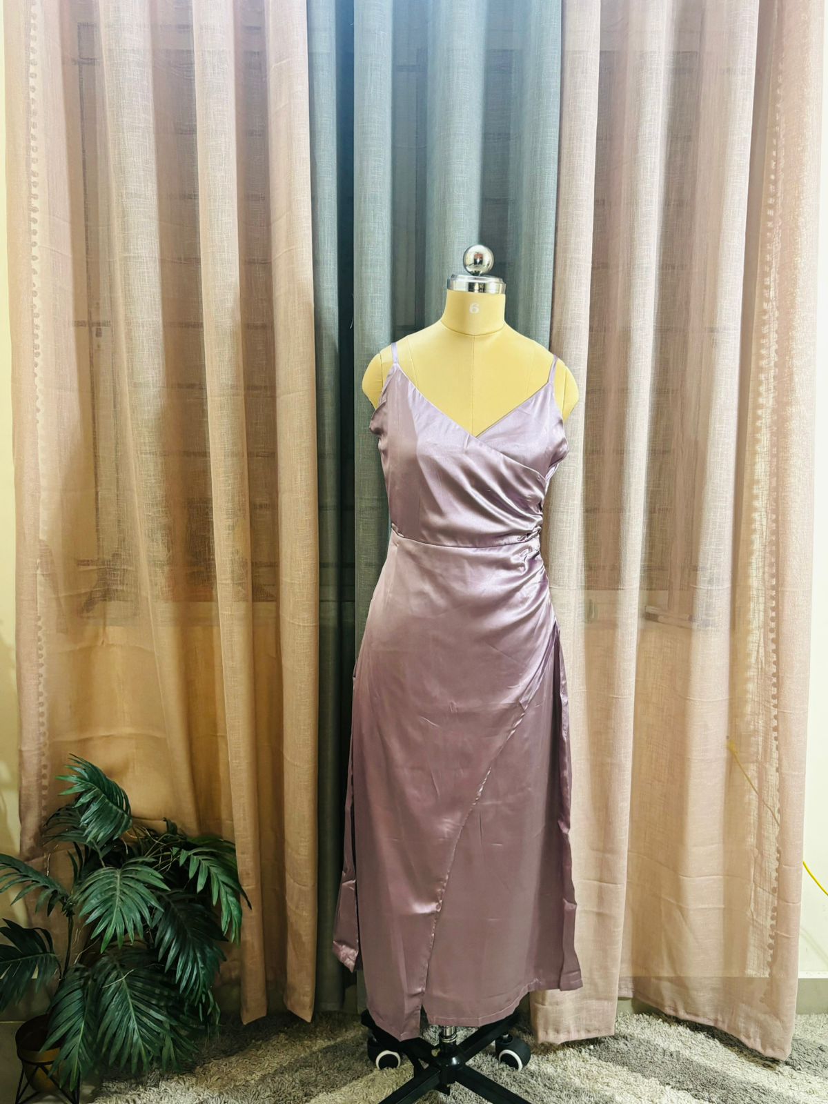 Lavender Satin Dress