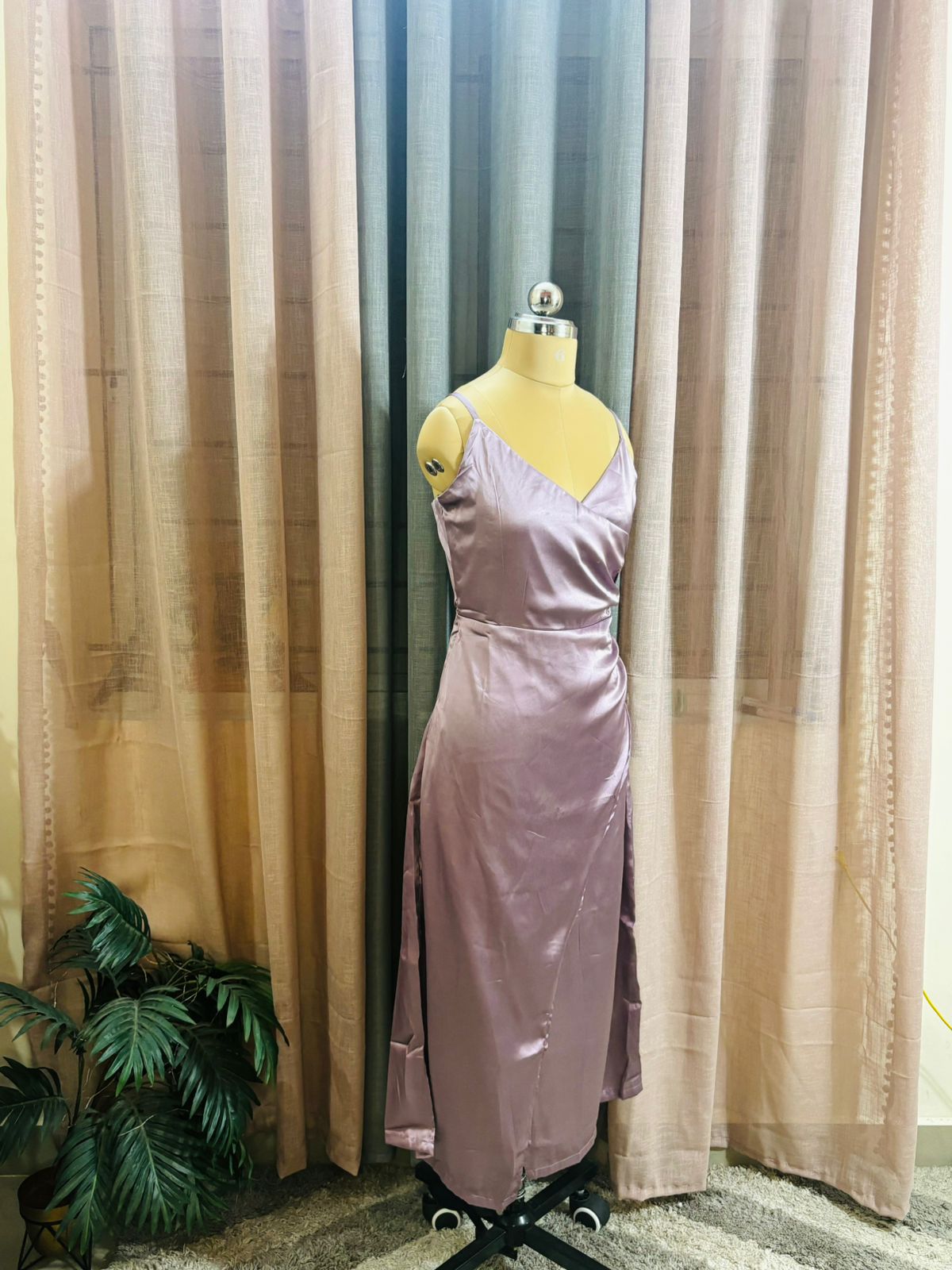 Lavender Satin Dress