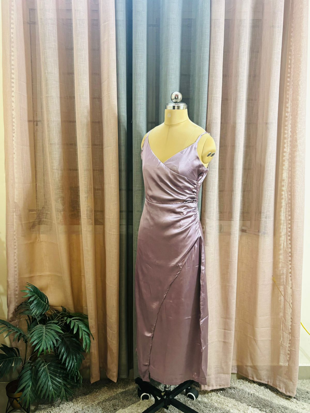 Lavender Satin Dress