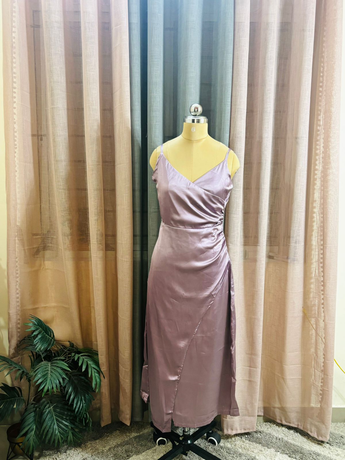 Lavender Satin Dress