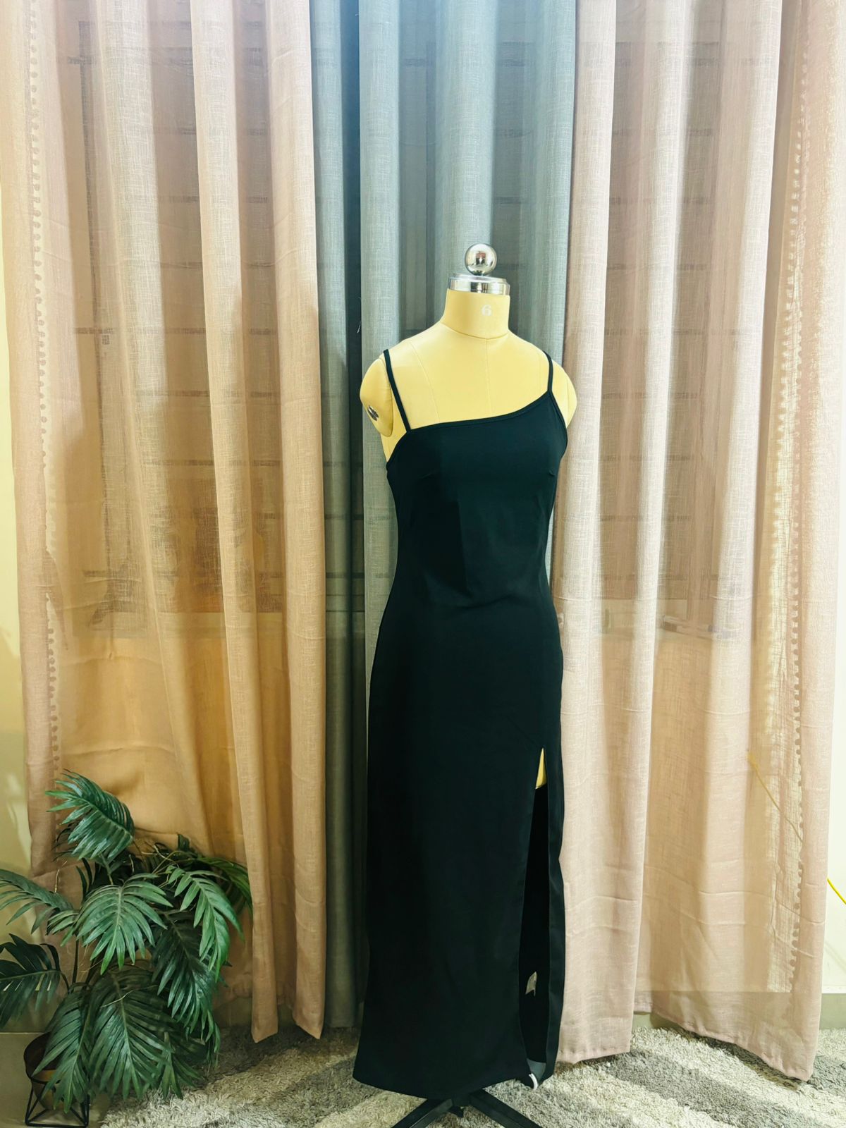 Black Slit Maxi Dress