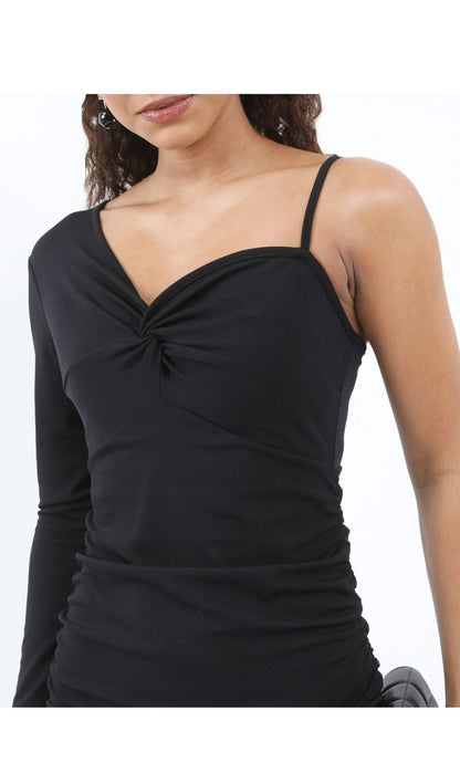 Black Ruched Dress