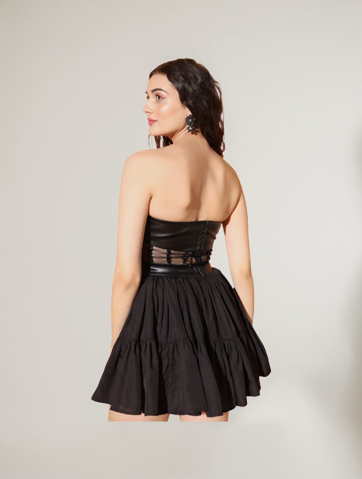 Frill Black Dress